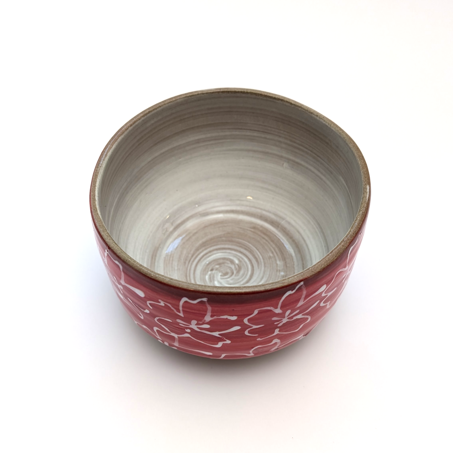"Maizakura" Mino Ware Handmade Matcha Tea Bowl Red