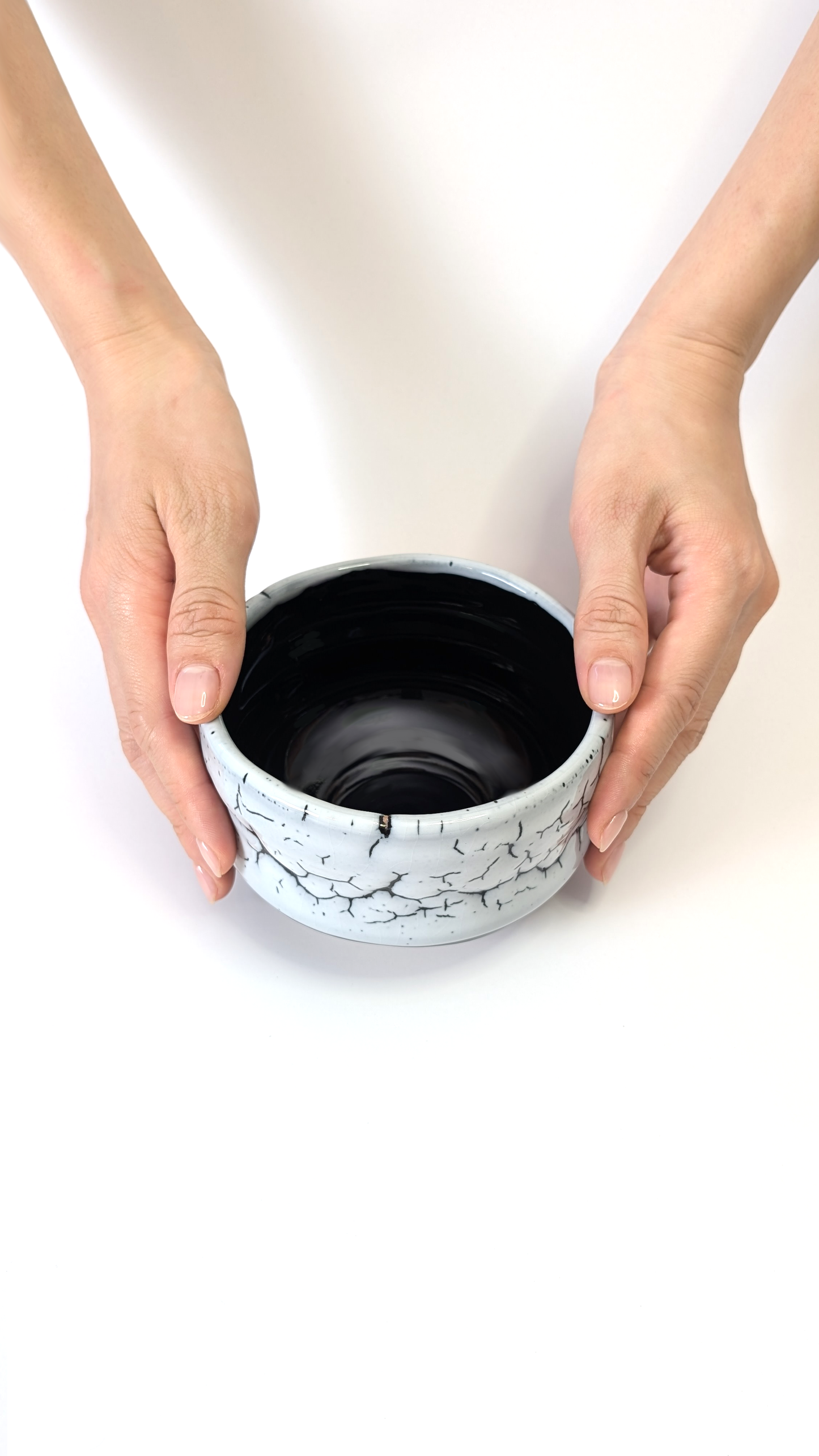"ShiroKuro Arakannyu" Mino Ware Handmade Matcha Tea Bowl