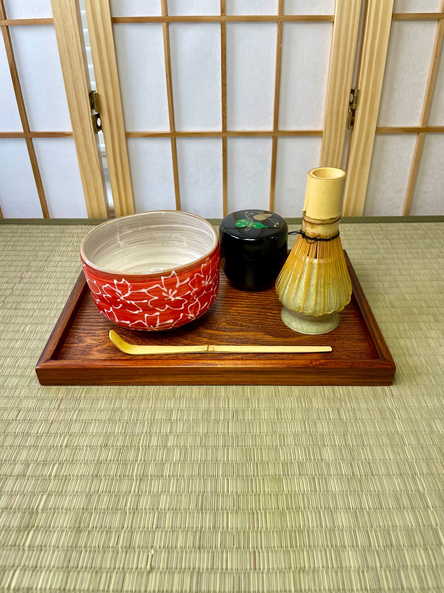 Urushi Wooden Rectangular Tea Tray Brown