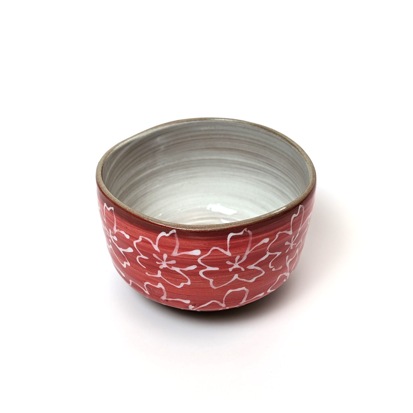 "Maizakura" Mino Ware Handmade Matcha Tea Bowl Red
