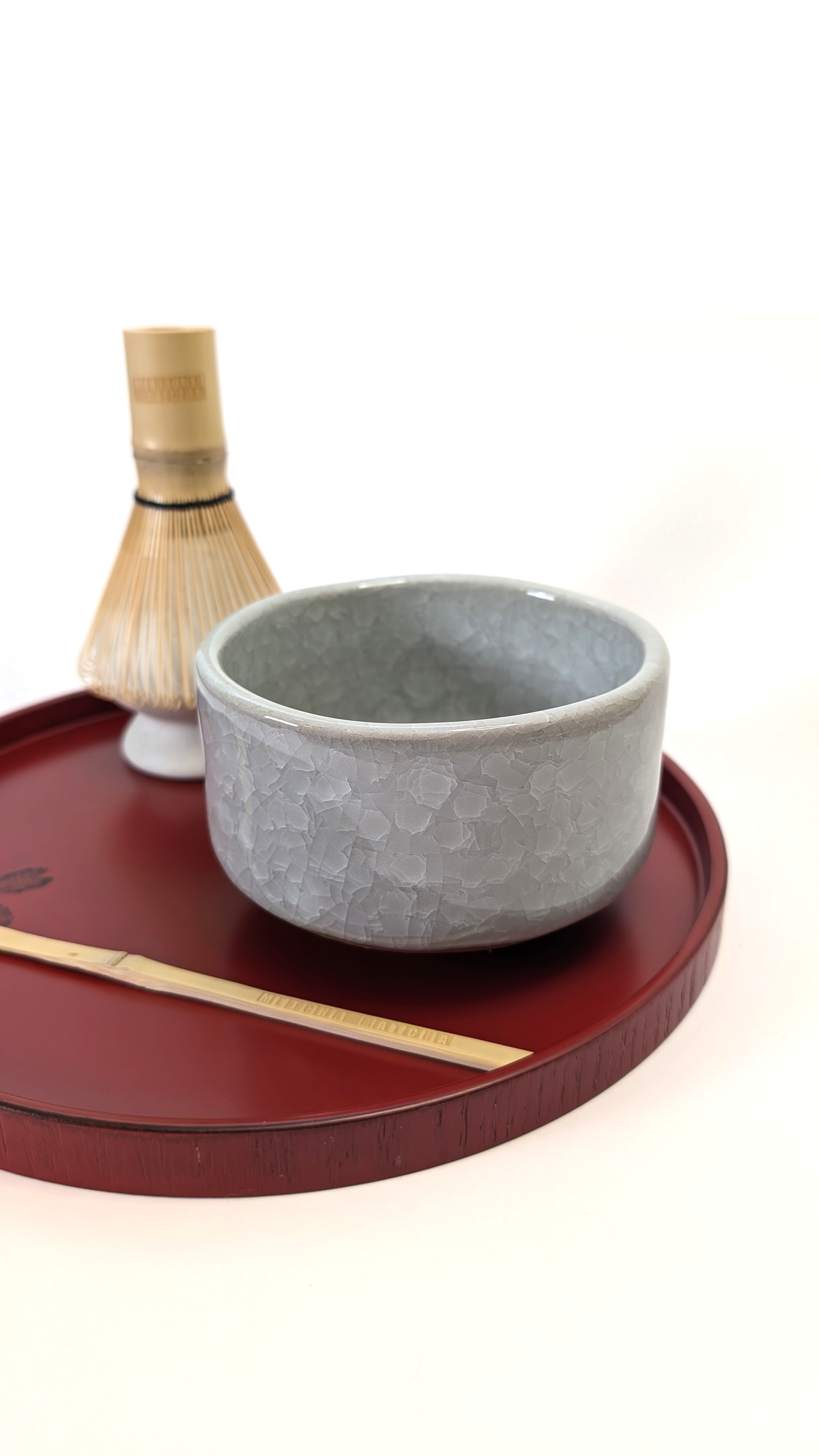 Urushi Wooden Round Tea Tray Red