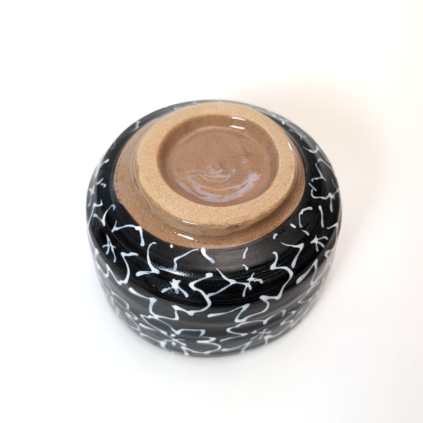 "Maizakura" Mino Ware Handmade Matcha Tea Bowl Black