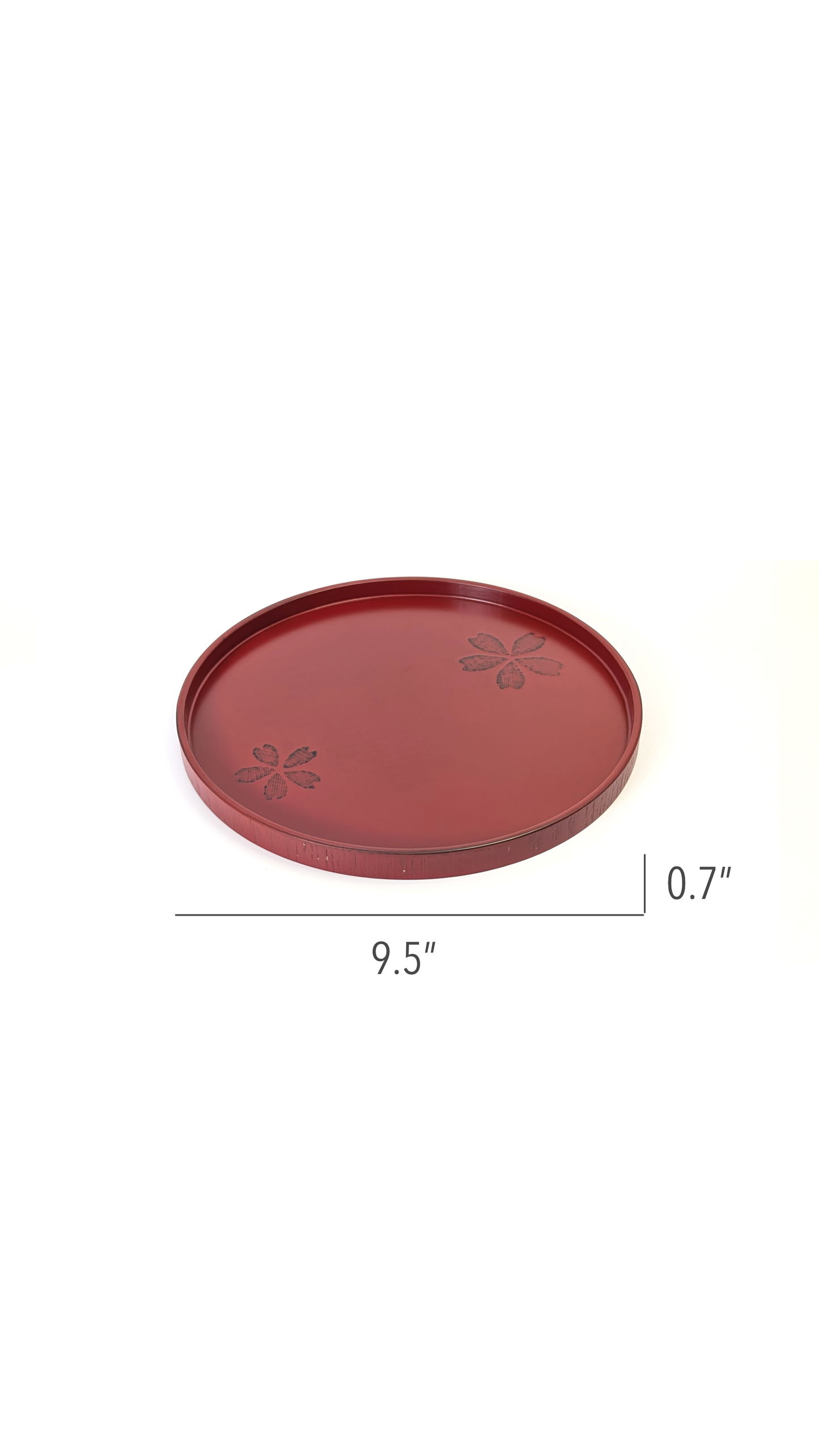Urushi Wooden Round Tea Tray Red
