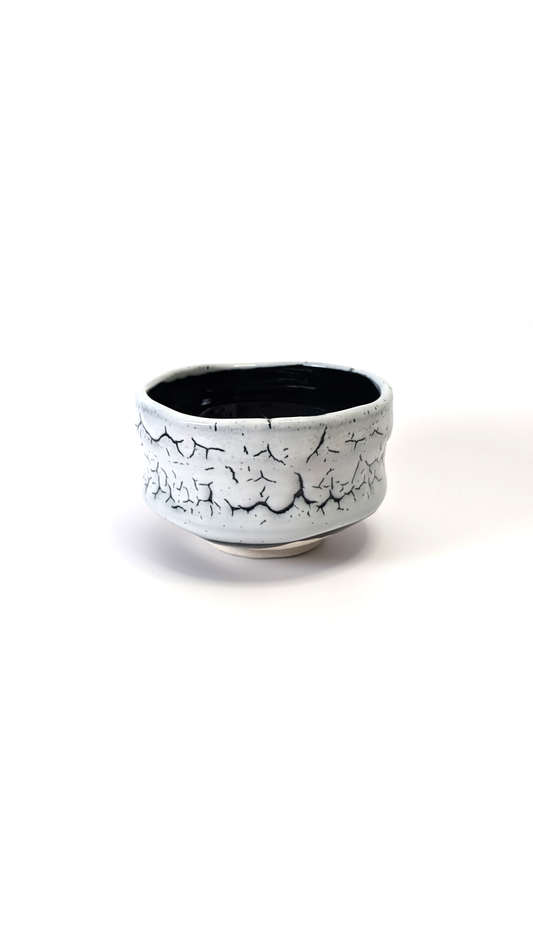 "ShiroKuro Arakannyu" Mino Ware Handmade Matcha Tea Bowl