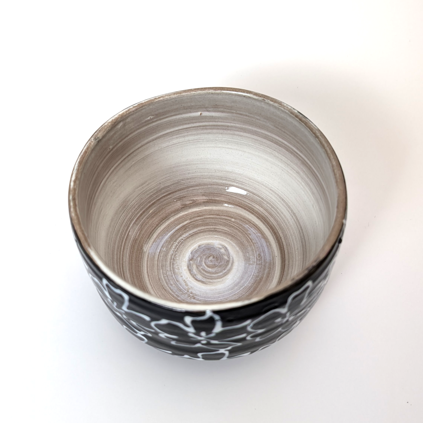 "Maizakura" Mino Ware Handmade Matcha Tea Bowl Black