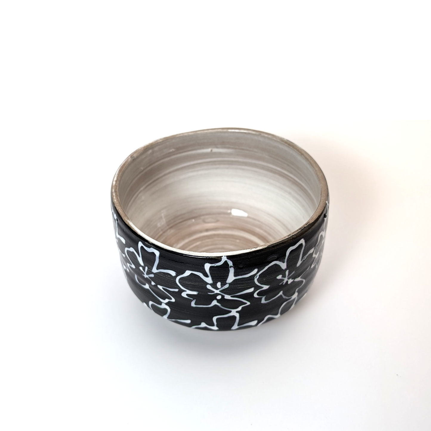 "Maizakura" Mino Ware Handmade Matcha Tea Bowl Black